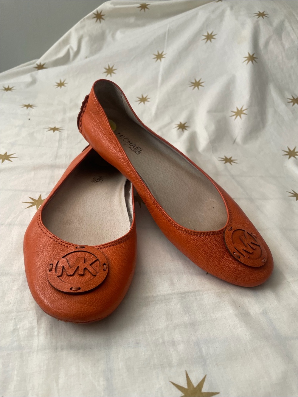 Michael Kors Leather Flats Orange